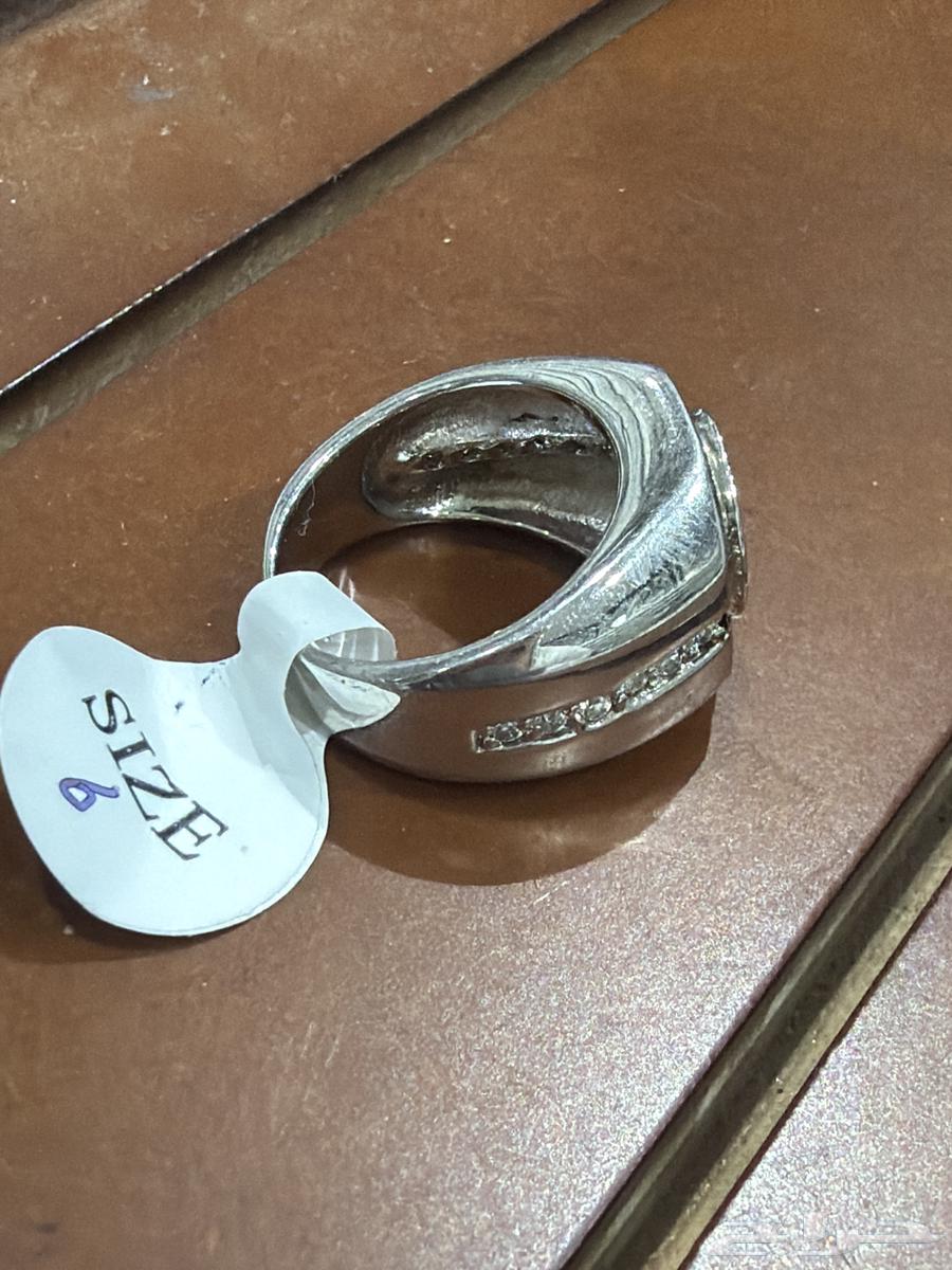 خاتم فضه عيار 925 بفص ازرق سماوي مميز64580582053761112