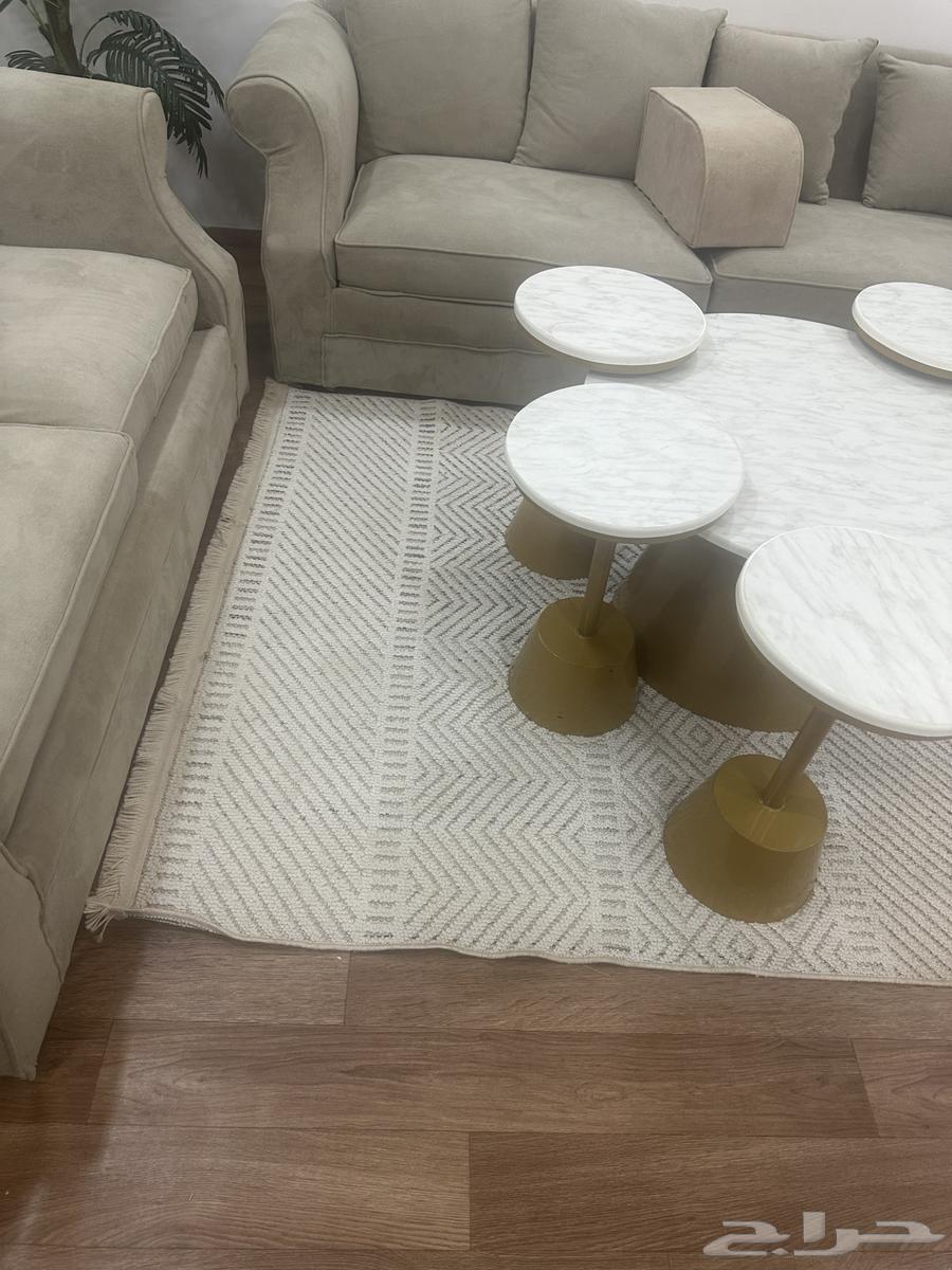 3 قطع كنب امريكي مع زوليه مع طاولات نظيفه64611980083586111