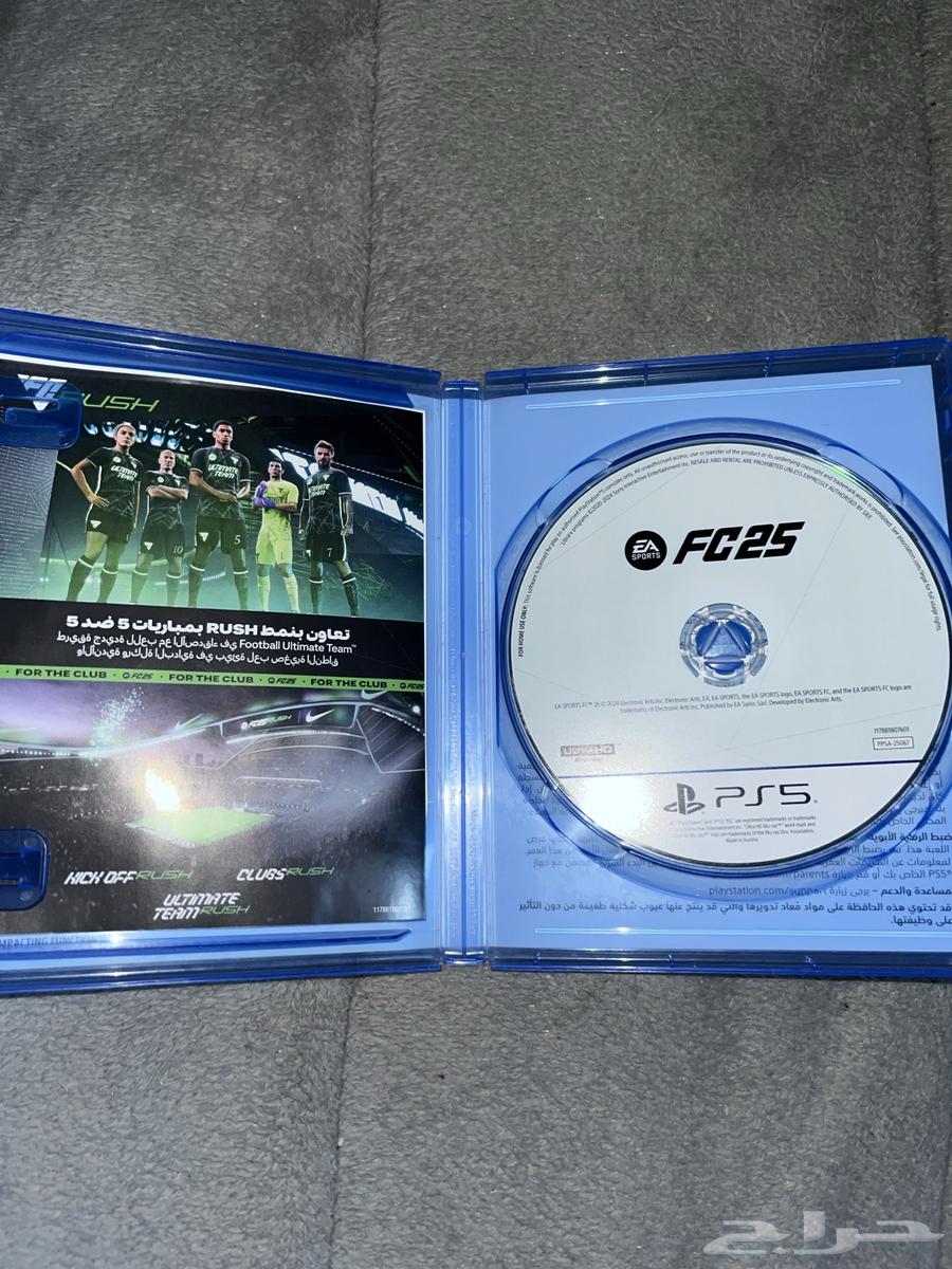 FC25 شريط فيفا 25 سوني فايف نظيف مافيه ولا خدش مع الغلاف64607607004930111