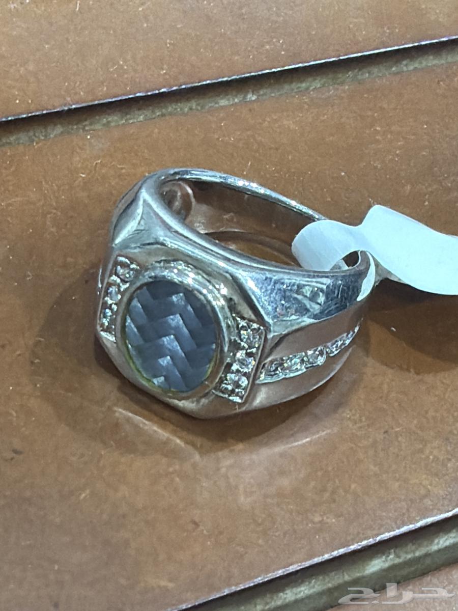 خاتم فضه عيار 925 بفص ازرق سماوي مميز64580582053761111