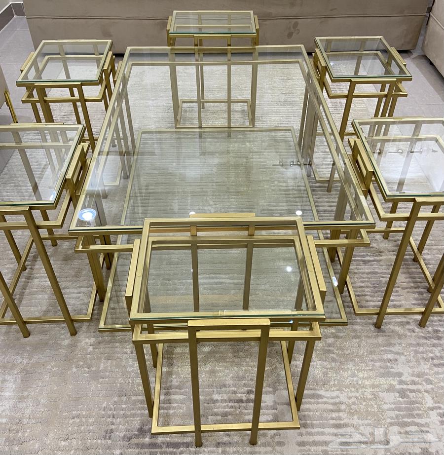 طقم طاولات مجلس ذهبي64607196833026110