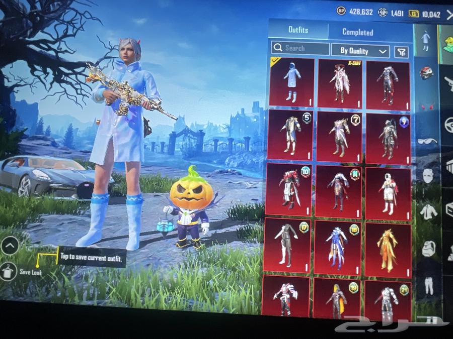 حساب ببجي لفل 72 أسلحة التطوير 21 بوجاتي و بدلة اكس64615176970497111