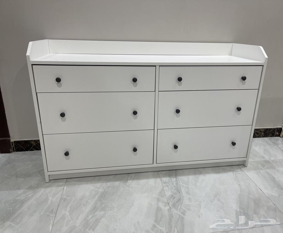 خزانة  دولاب ب 6 أدراج  أبيض   138x84 سم64610555215619112