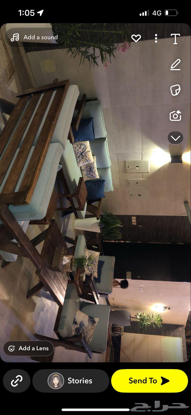 جلسة خشب ومضله حديد64611204711041110