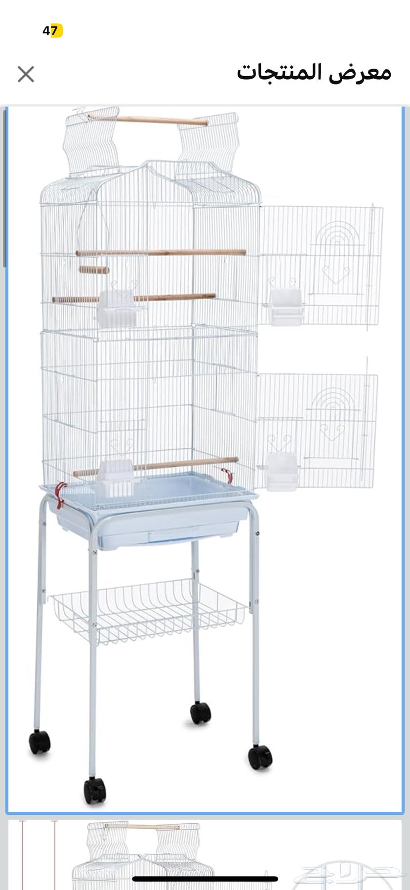 قفص ببغاء او طيور منزلية للبيع نظيف ابيض64613618505217114