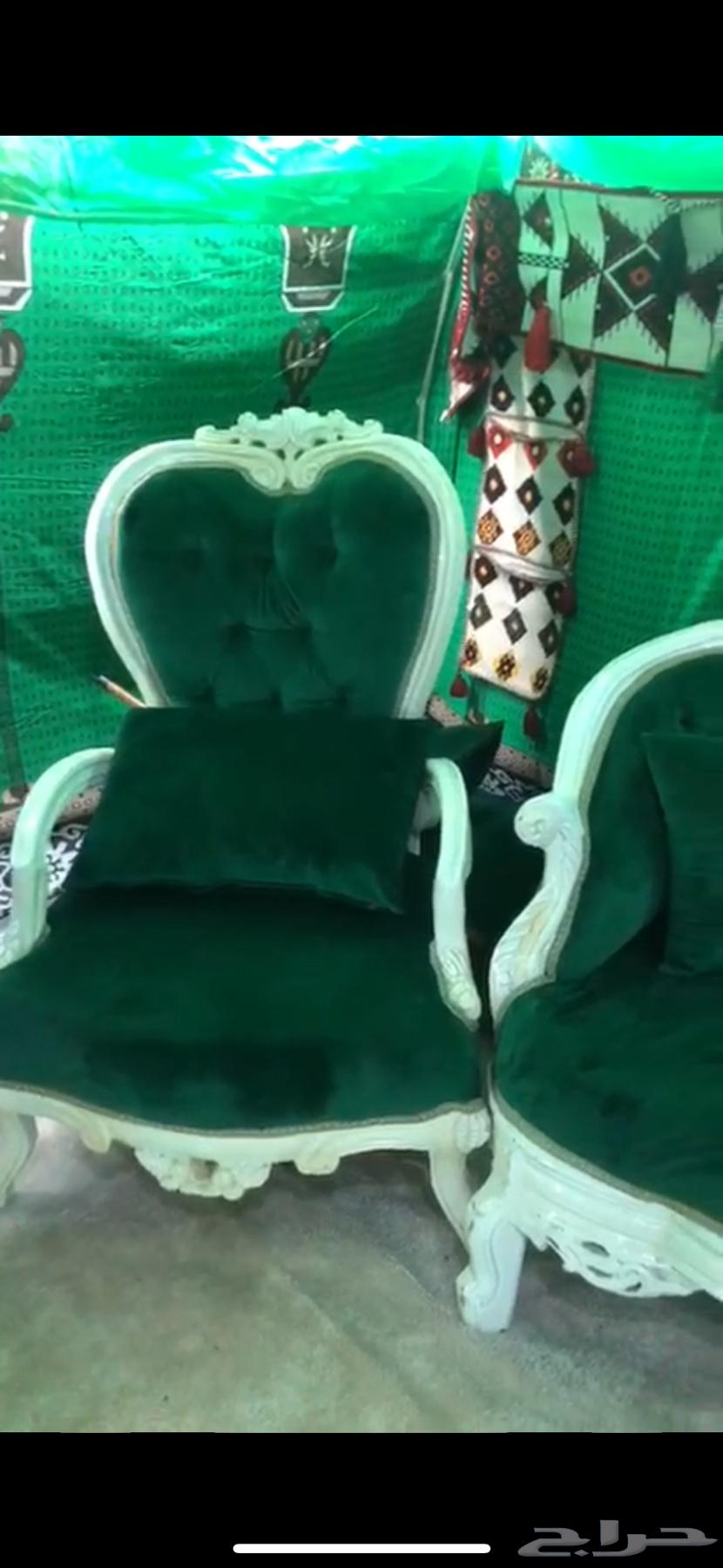 للبيع كنب 5 قطع اثنين كبير و ثلاث صغير نظيف اللون اخضر64606262667522110