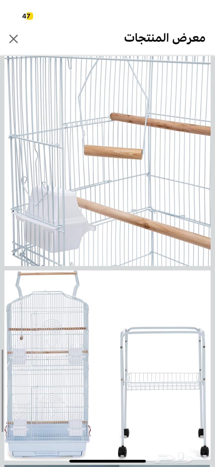 قفص ببغاء او طيور منزلية للبيع نظيف ابيض64613618505217110