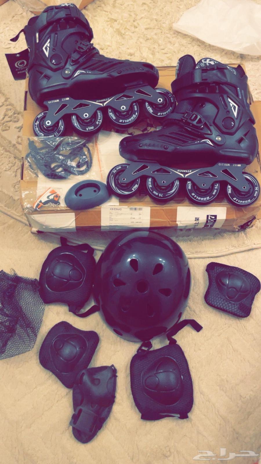 سكيت حذاء تزلج سريع واحترافي مع ادوات السلامة64592600689409113