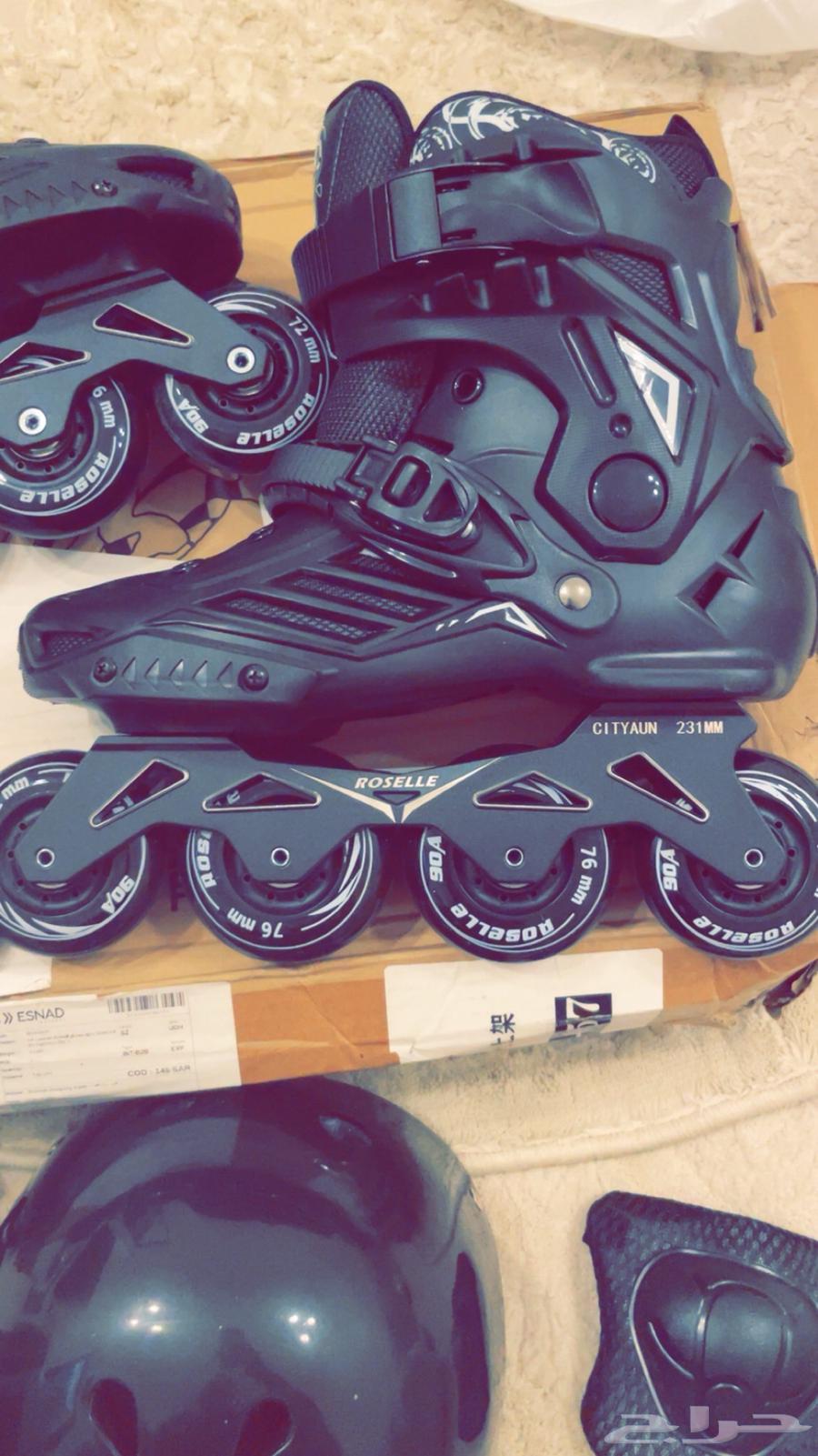 سكيت حذاء تزلج سريع واحترافي مع ادوات السلامة64592600689409112