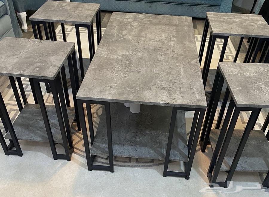 طاولة قهوة مع 4 خدمه جديده64625858344578111