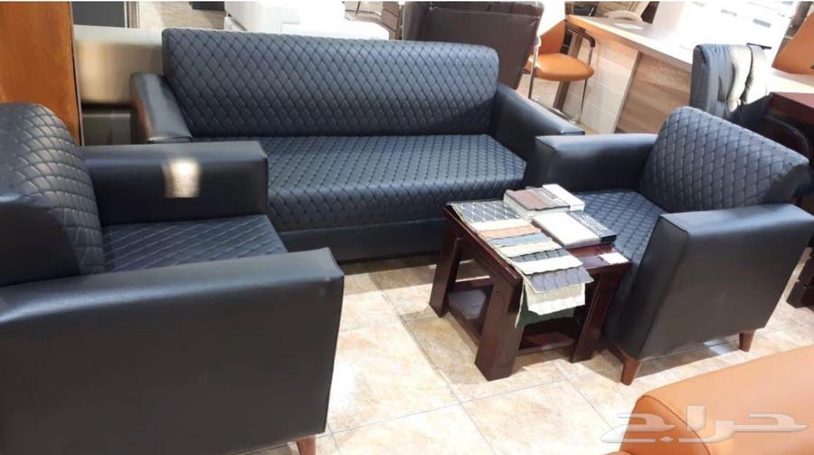 جديد طقم كنب جلد موديل فخم و كنب مكتبي في ضمان سنتين64618739645059114