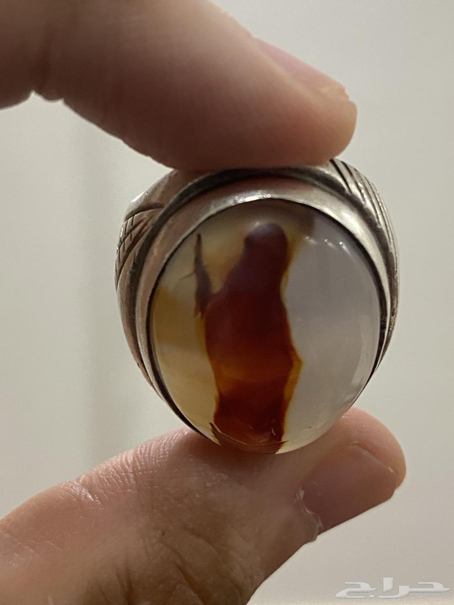 عقيق يمني مصور صورتين واضحه خاتم قديم64624388971906111