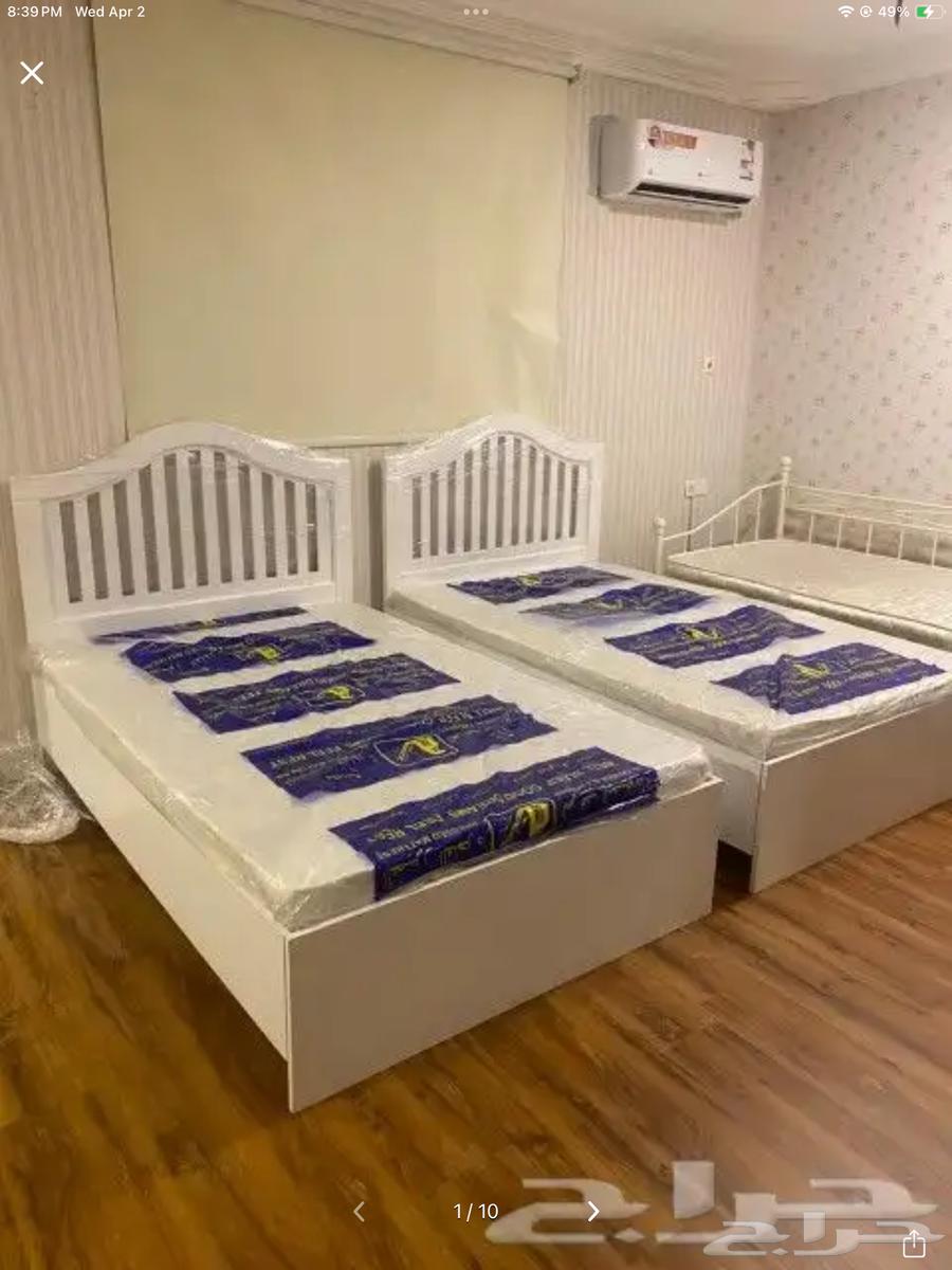 سرير خشب نفر نص 120 190 أبيض جديدة64457023103491114