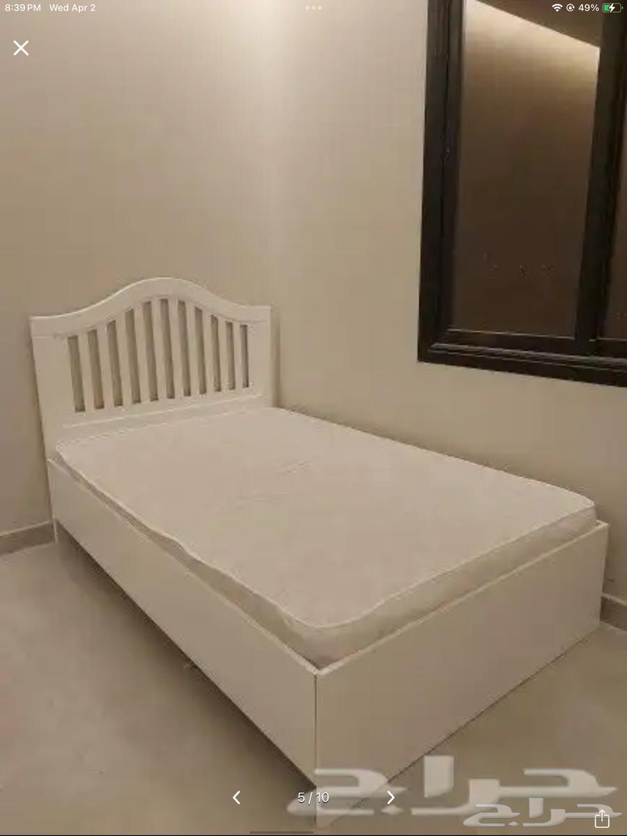 سرير خشب نفر نص 120 190 أبيض جديدة64457023103491112