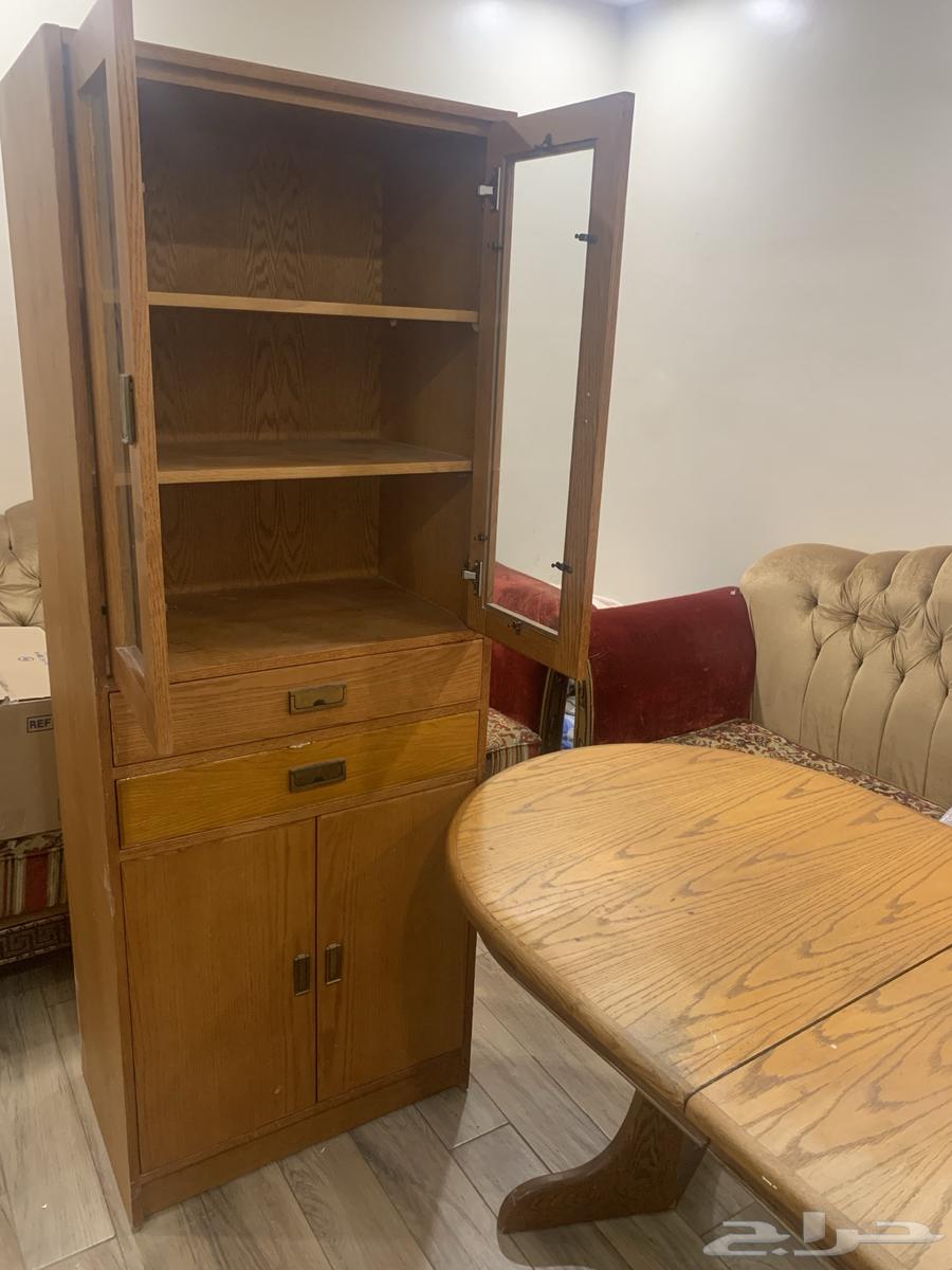 طاولة طعام خشب طبيعي مع البوفيه 200 فقط للجاد64623924431235112