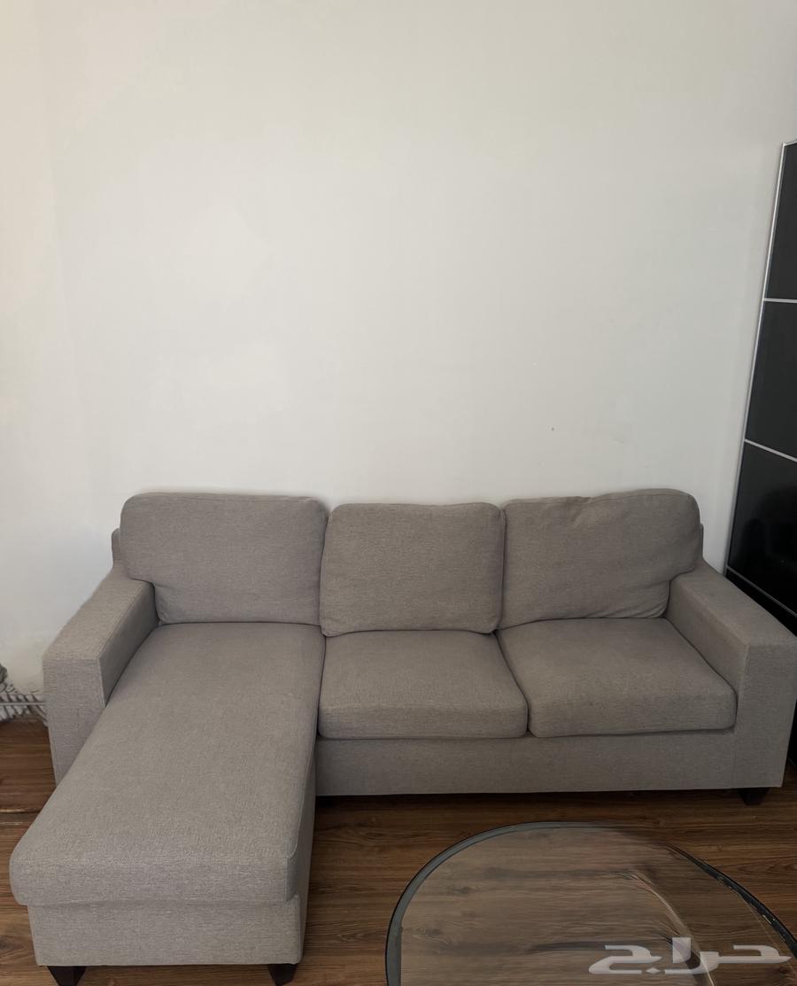 كنبة من هوم بوكس رمادي حرفL شبه جديده64620429710339110