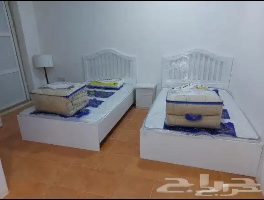 سرير خشب نفر نص 120 190 أبيض جديدة64457023103491113