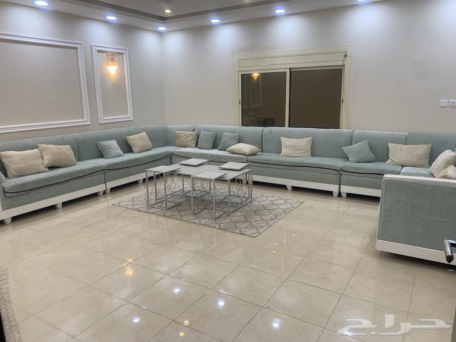 A seating arrangement accommodating 25 people, including carpets and service tables64620117166338110