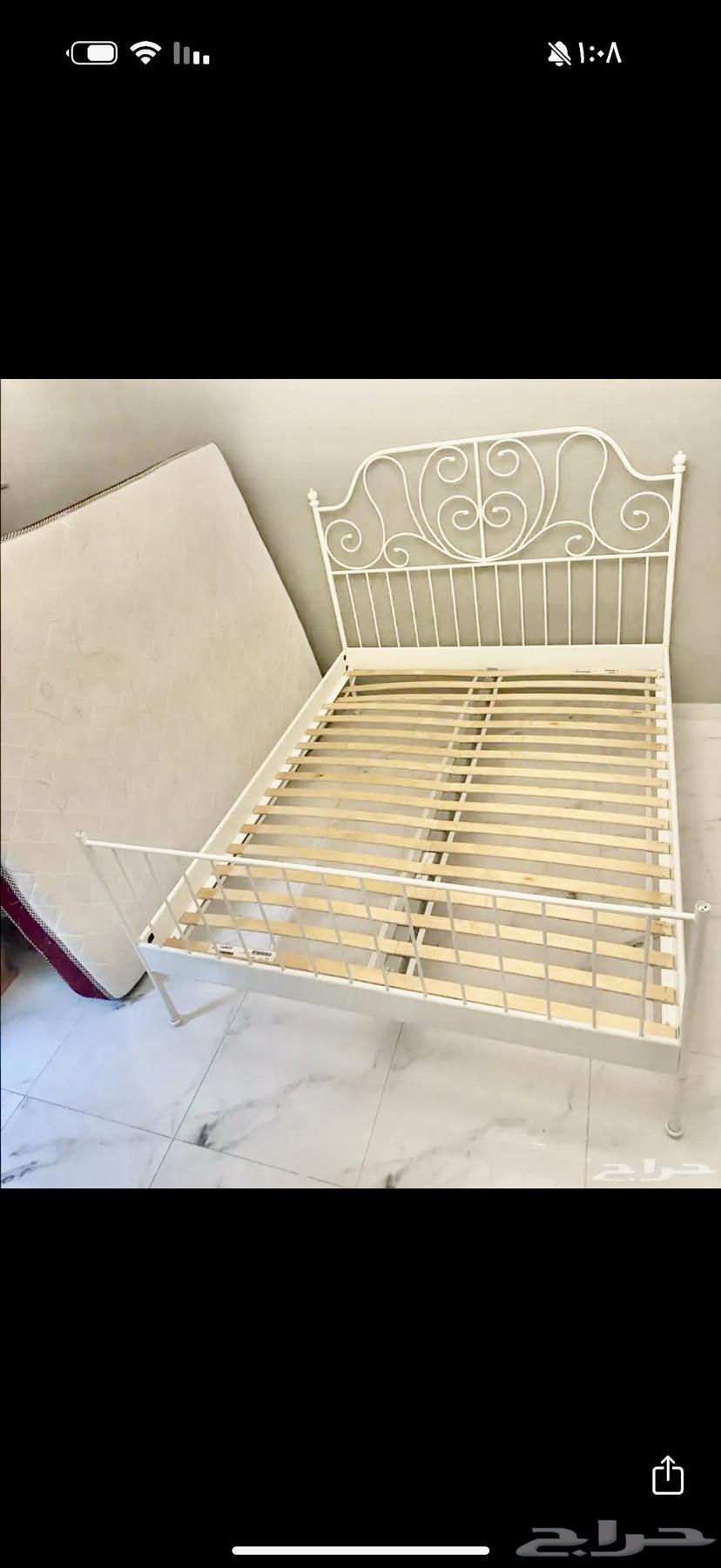 سرير إيكيا نفرين 200 200 ومرتبة بحالة ممتازة64460106234243112