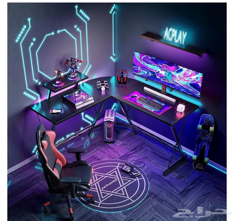 طاولة قيمنق بي سي سوني ادارية مكتبية شكل L64640366773635113