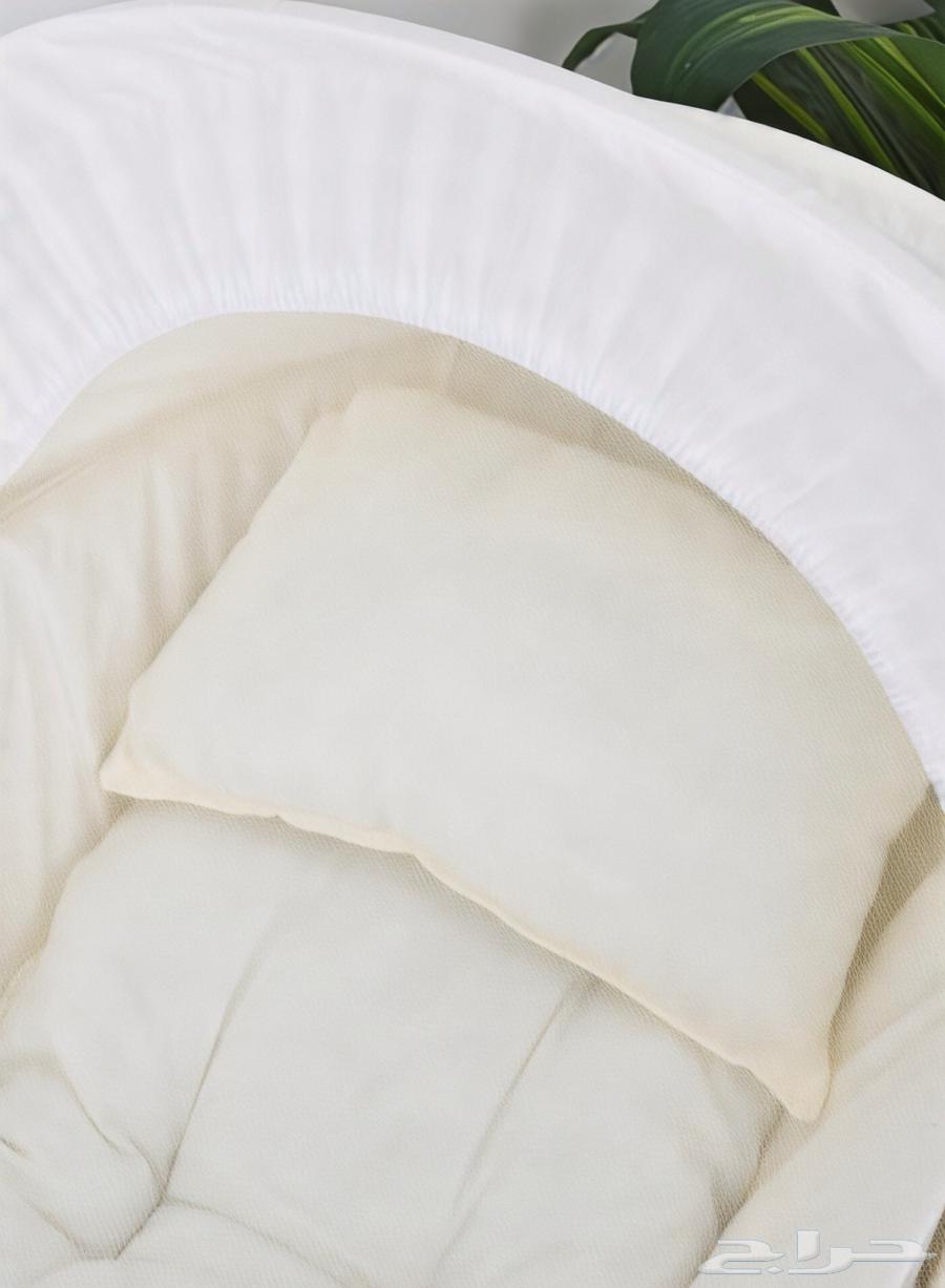 سرير موسى الخشبي للاطفال - سرير مواليد هزاز مع ناموسية64646178098562112