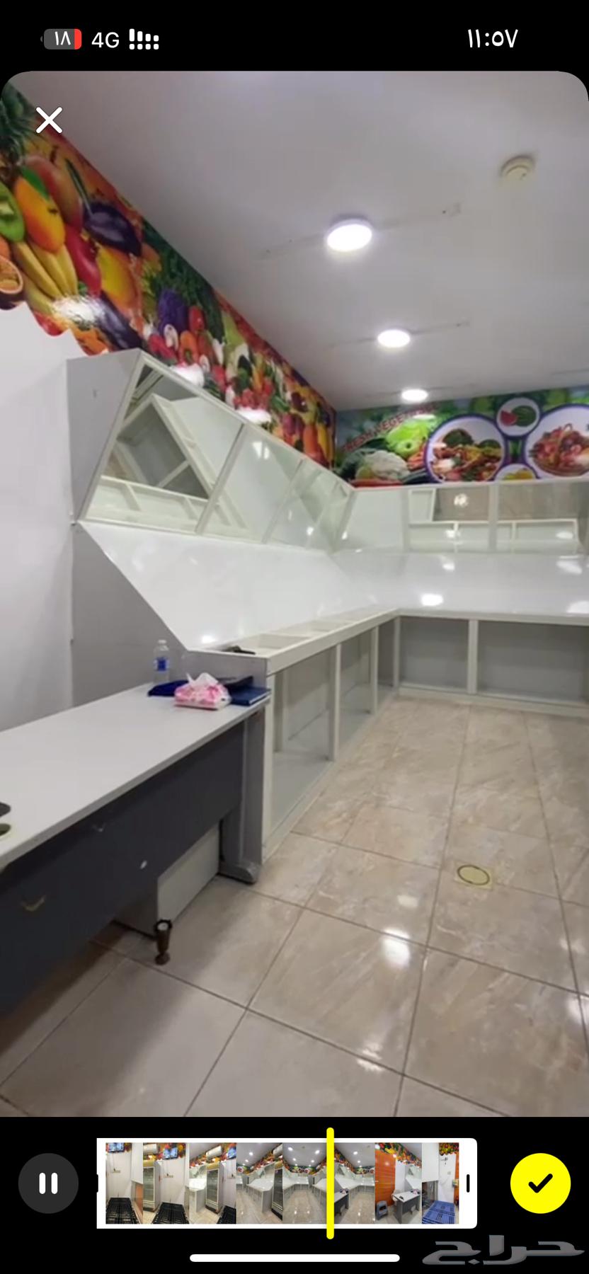 للبيع محل خضار جاهز بثلاجاته وديكوراته ومكيفاته64148707781890111