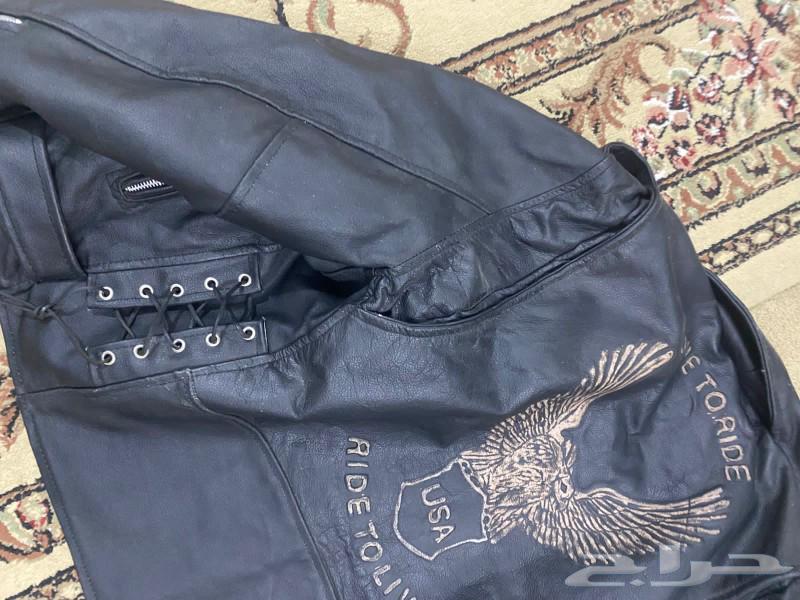 جاكيت رجالي من الجلد بتصميم نسر منقوش ...ذهبي Live To Ride T63616942772866114