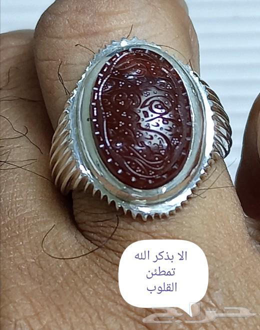خاتم عقيق يماني كرزي منقوش63305571334913112
