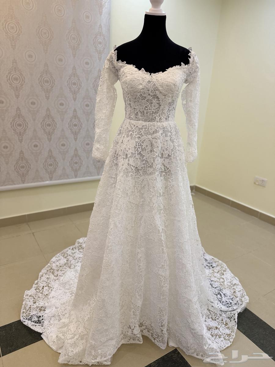 فستان زفاف دانتيل عتيق بأكمام طويلة64653602480003110