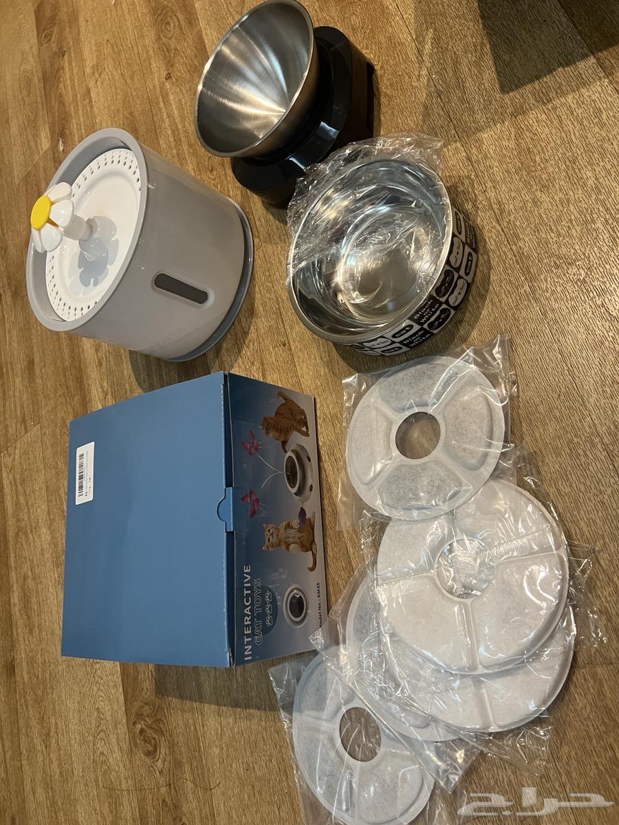 نافورة موية للقطط 6 فلاتر للنافورة. صحنين اكل ولعبة للقطط64655893148802114