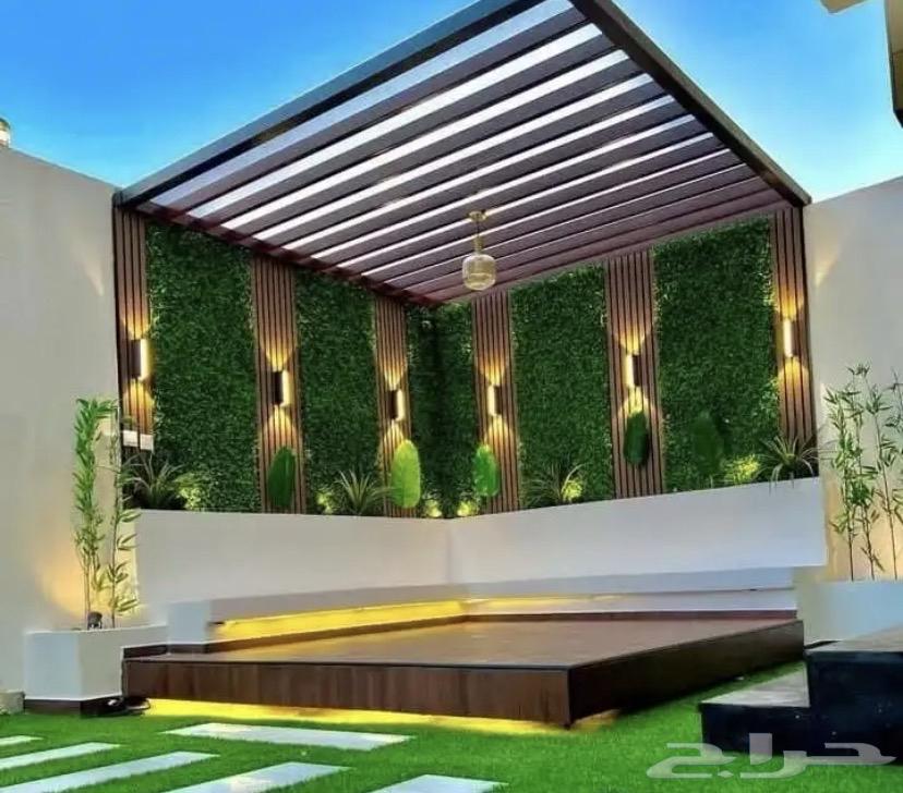 تصميم وتنسيق حدائق تركيب نجيله صناعه تركيب ستاير ومظلات64164766080515110