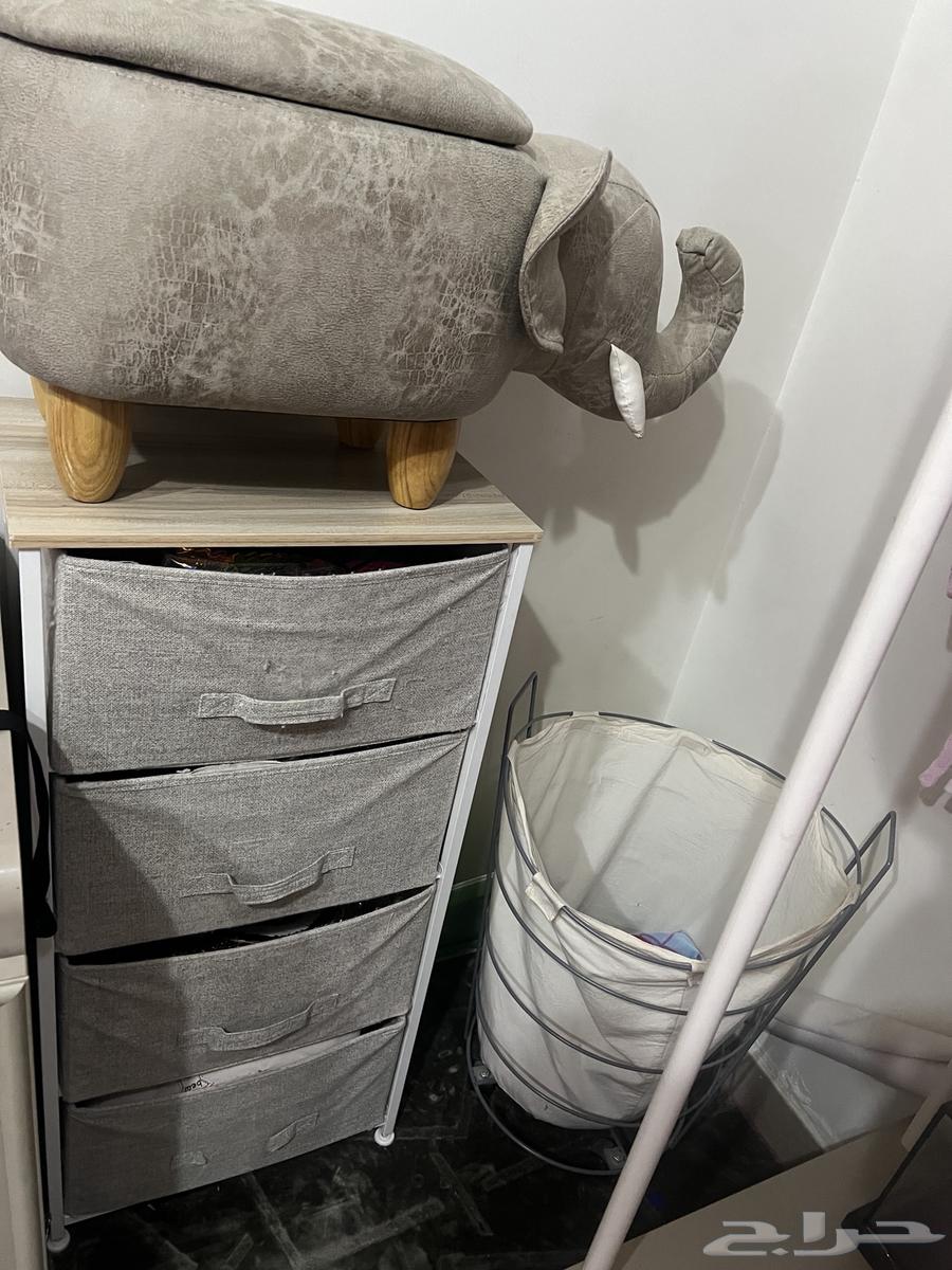 Room Accessories: Fabric Drawer Unit, Elephant-Shaped Chair, and Fabric Basket64657969395713110