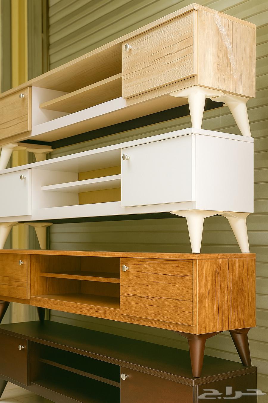 طاولات تلفزيون خشبي جديد استاند شاشه متنقله كفرات توصيل64575657134723110