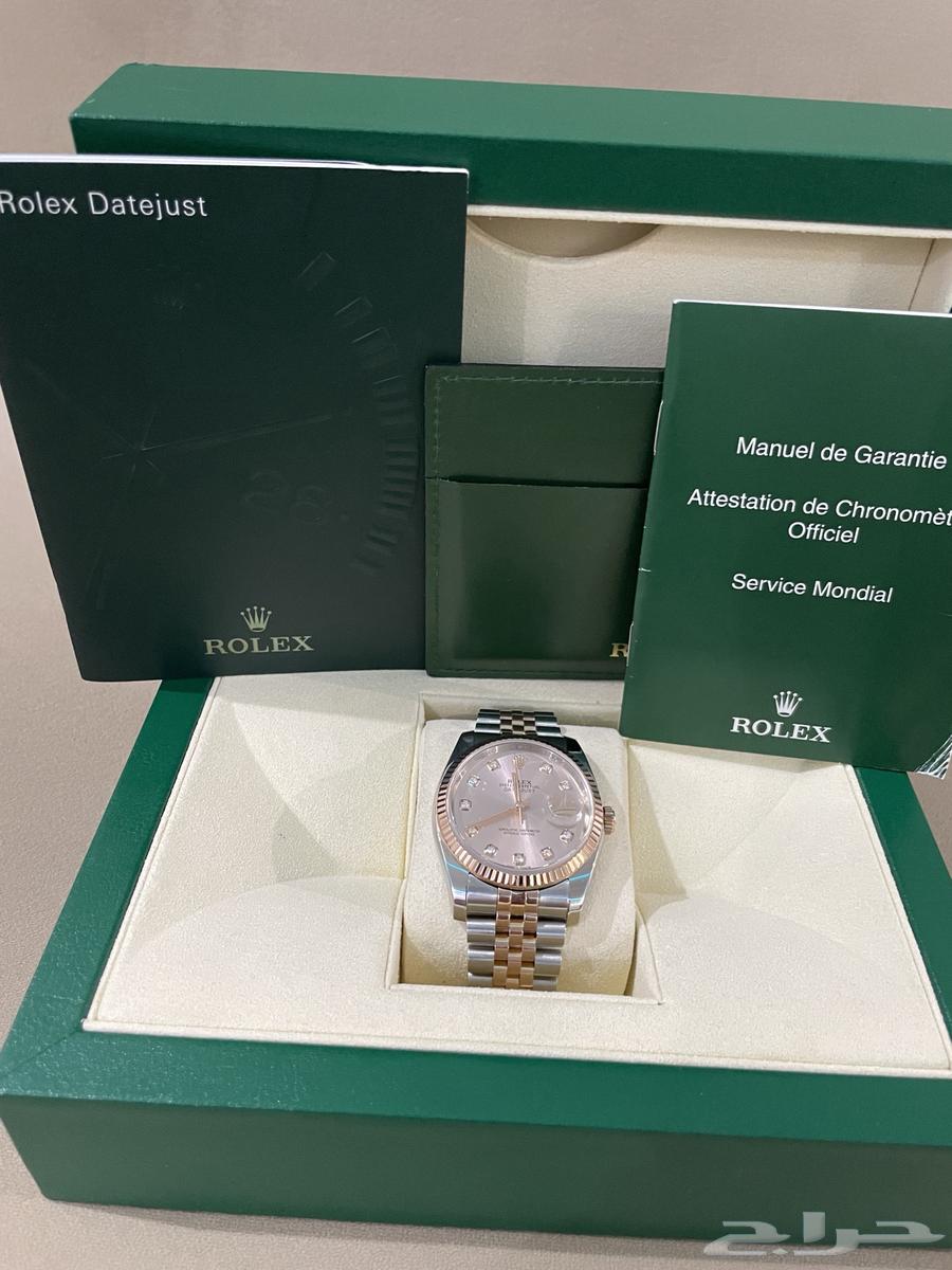 ساعة رولكس ديت جست 36 روز قولد وألماس قفل تاج64675104591491114