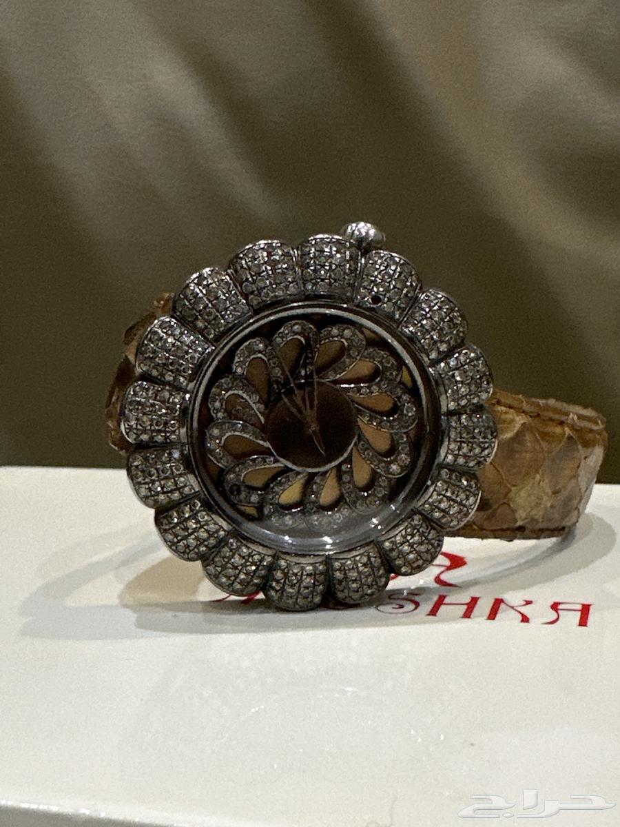 ساعه جلد ثعبان طبيعي مرسعه بالماس لم تستخدم64669821613570113