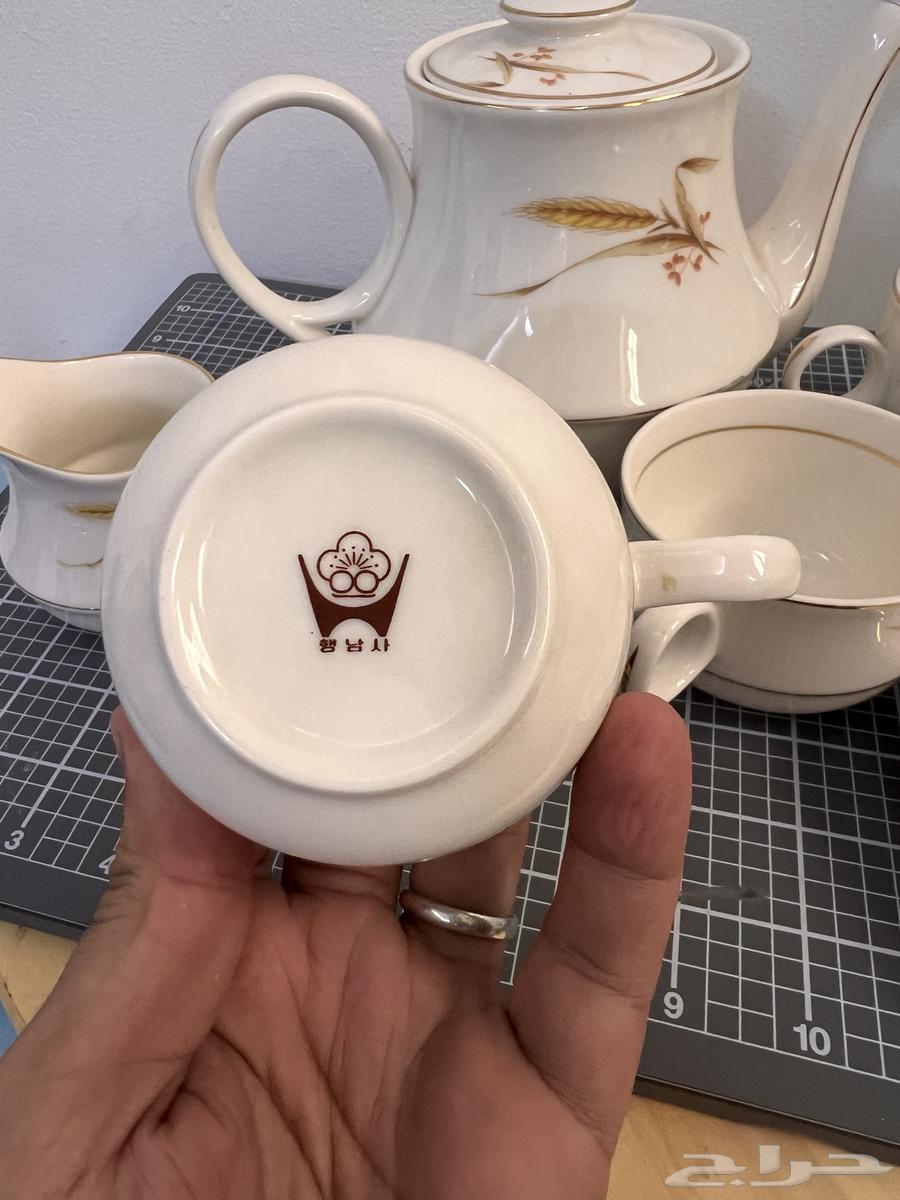 طقم شاي قهوة بورسلان كوري أصلي   علامة (نادر جدا )64668431168002112