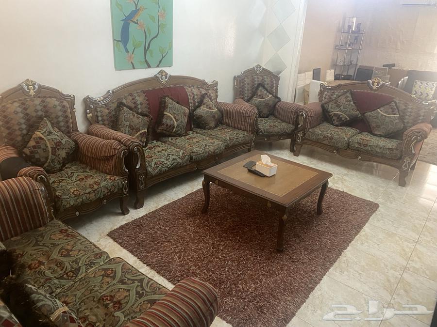 طقم صالون خشب تركي مكون من كنبه 3 أشخاص عدد 2 كنبه من شخصين64167639961217114
