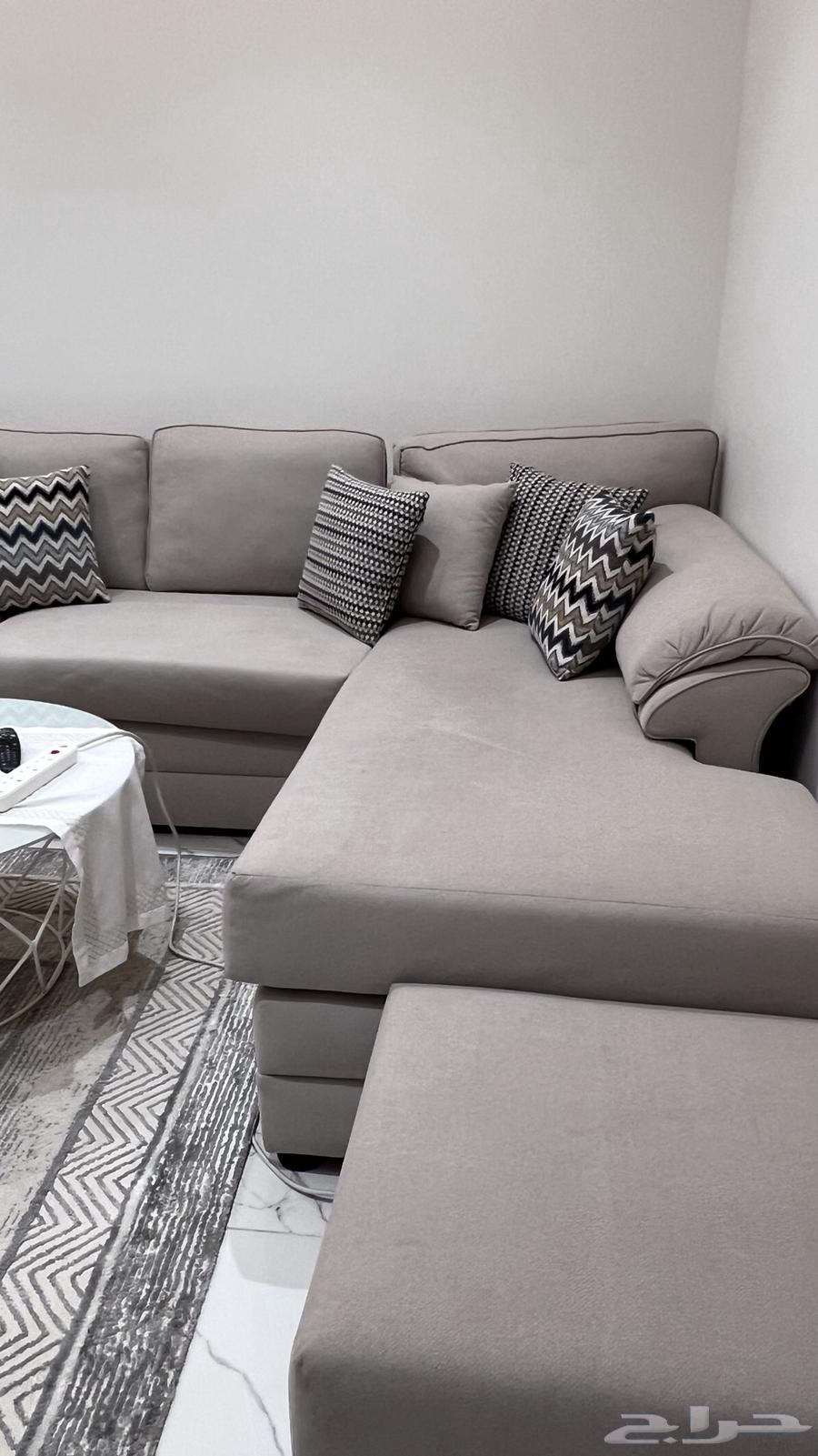 L-shaped Sofa, Tables, and Ottoman64678314024961113