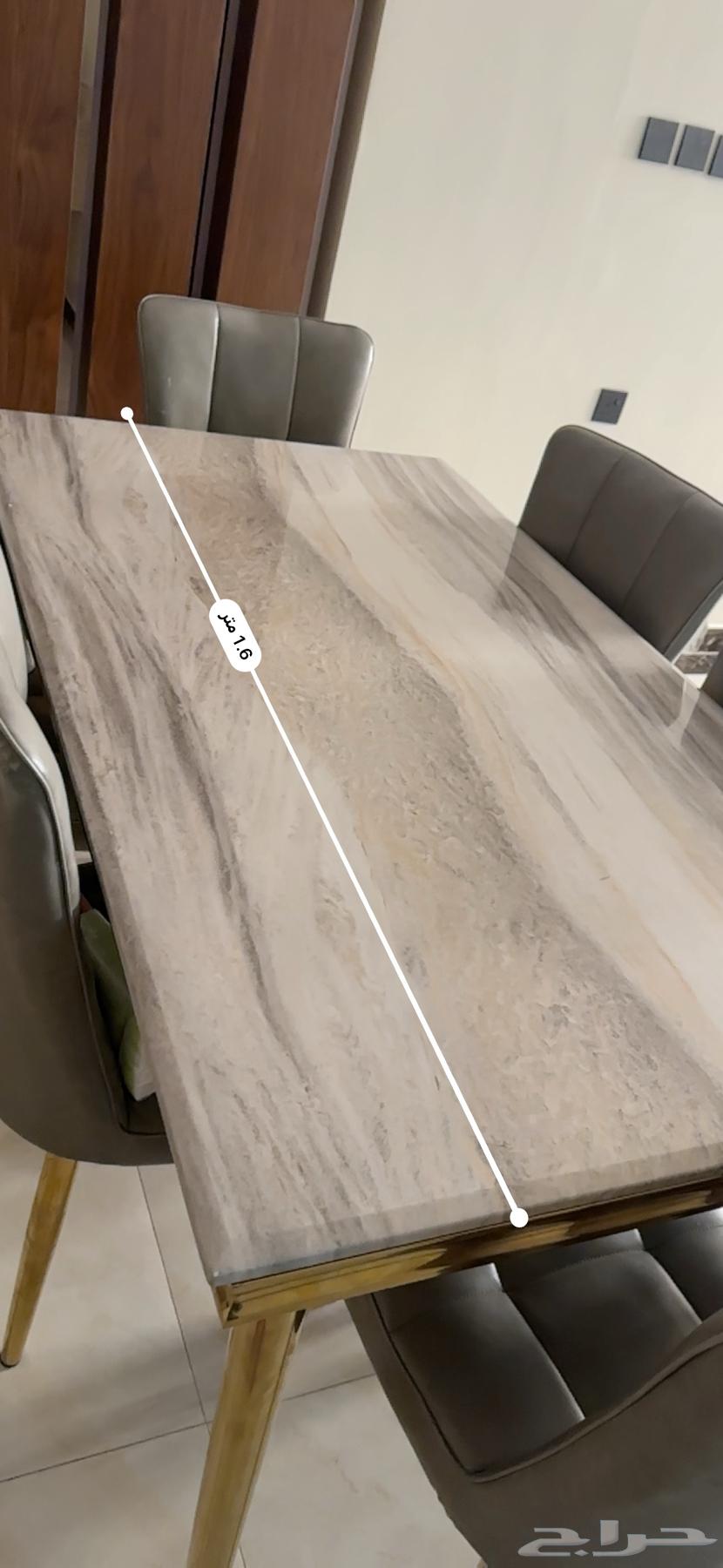 طاولة طعام رخام صناعي مستخدمه نظيفة جدا64681704113281112