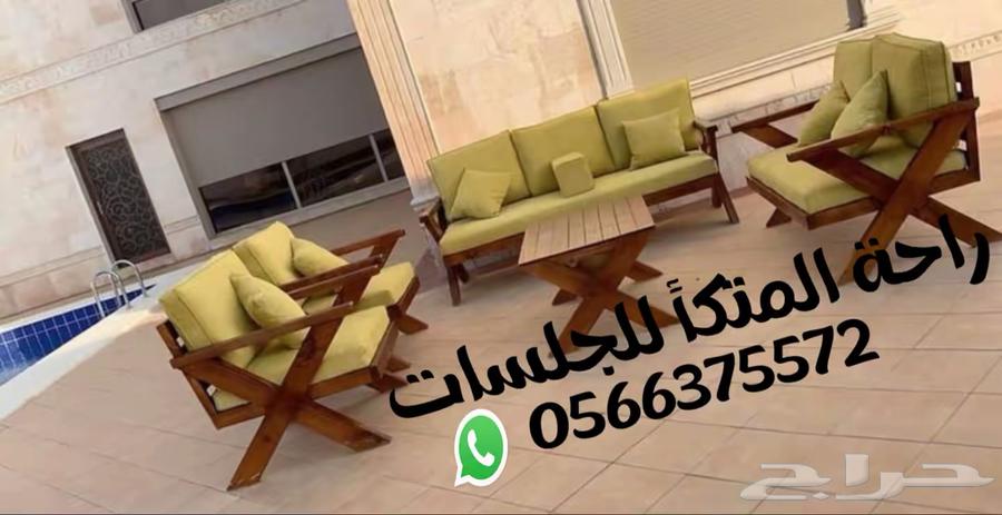 جلسات خارجية متصلة حديد وخشب جديد السعر شامل التوصيل64607421257603110