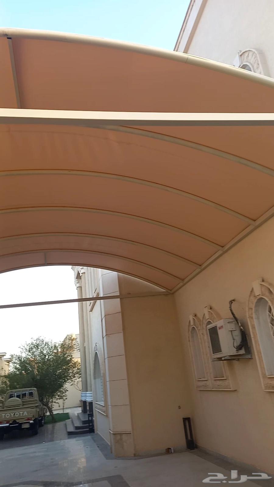 Installation of PVC fabric tent awnings64182044602499112