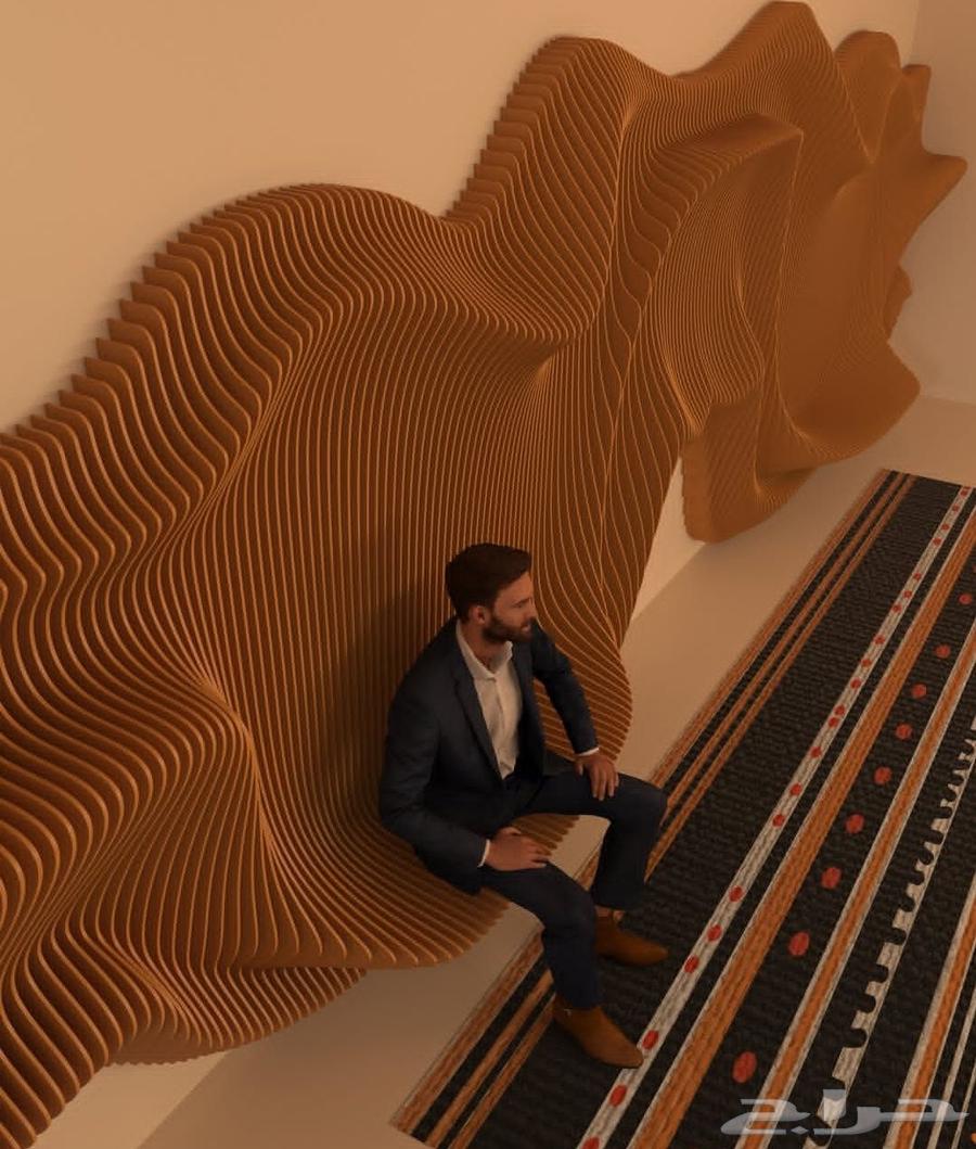 ديكور جداري مع جلسة برامترك ديزاين64184963145857113