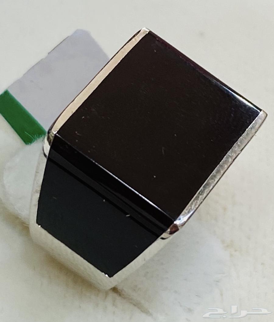 خاتم فضه ملكي مربع عيار 925 لون بني غامق64658301333121111
