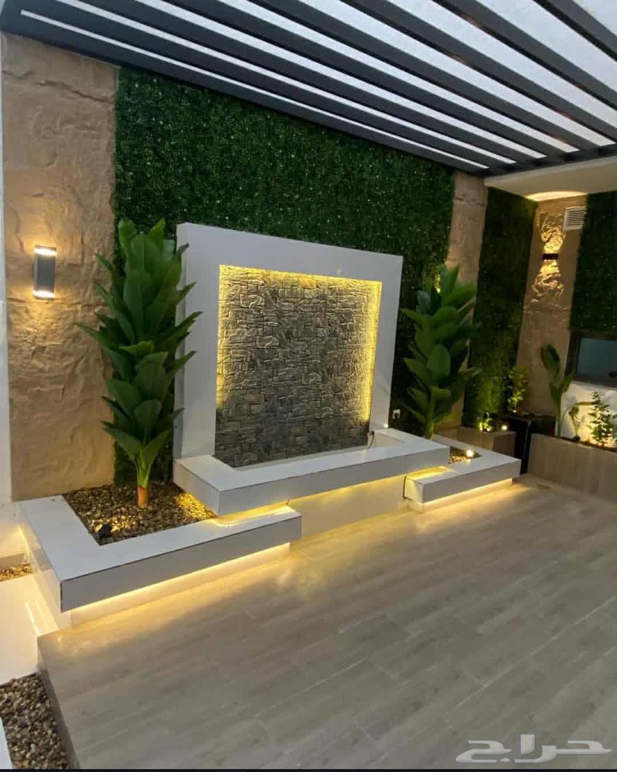 شلالات وعشب طبيعي ومظلات64190886454530110