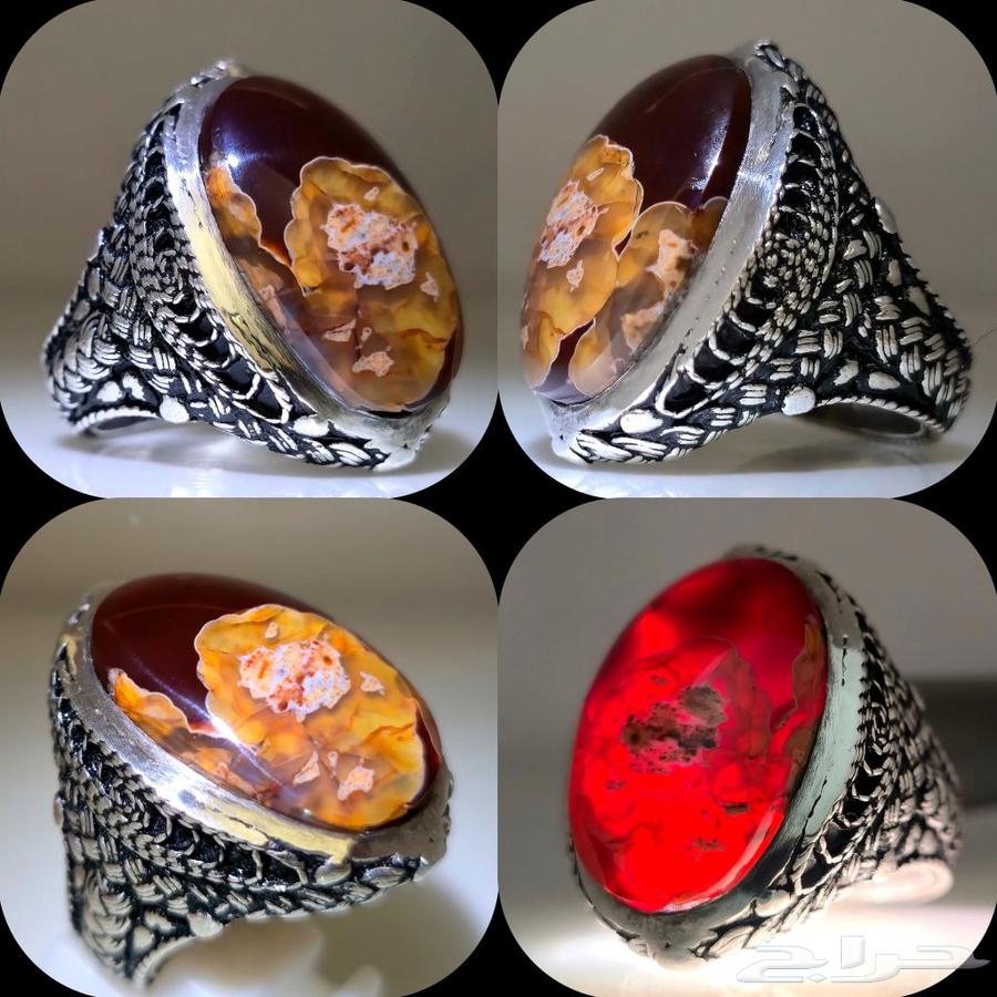 Yemeni Cherry Agate Ring with Saffron-Infused Red Jasper Core64836846170241110