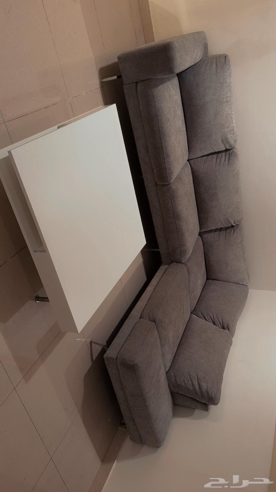 Four-seat corner sofa from Abwath, white table from IKEA64209898234113113