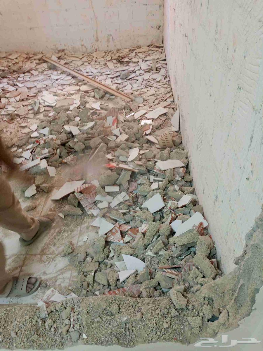 Bathroom and kitchen floor tile breaking workers, room expansion and opening windows64212645523459112