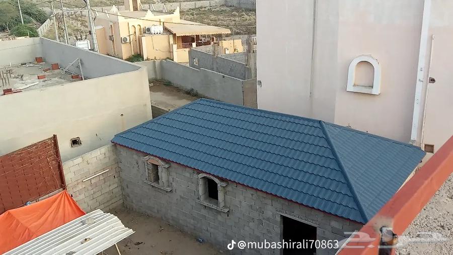 Tent house with corrugated sheeting, fabric awnings, car shades, Jazan, Abu Arish64217877508610110