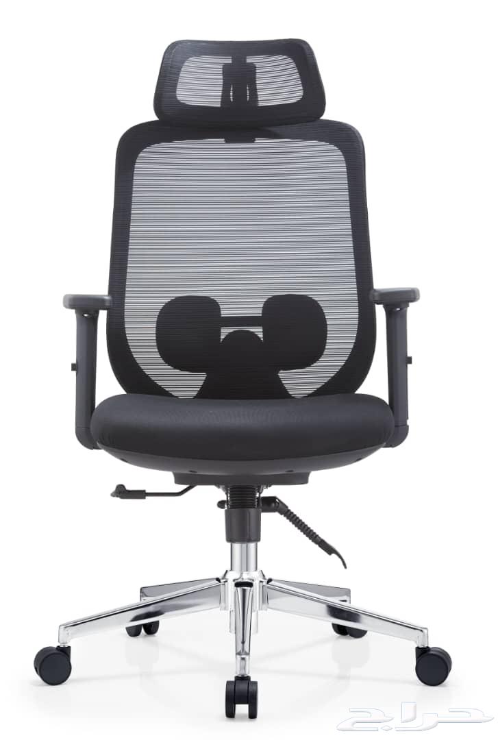 كرسي دوار ظهر عالي شبك لون اسود جديدنا64228636473473110