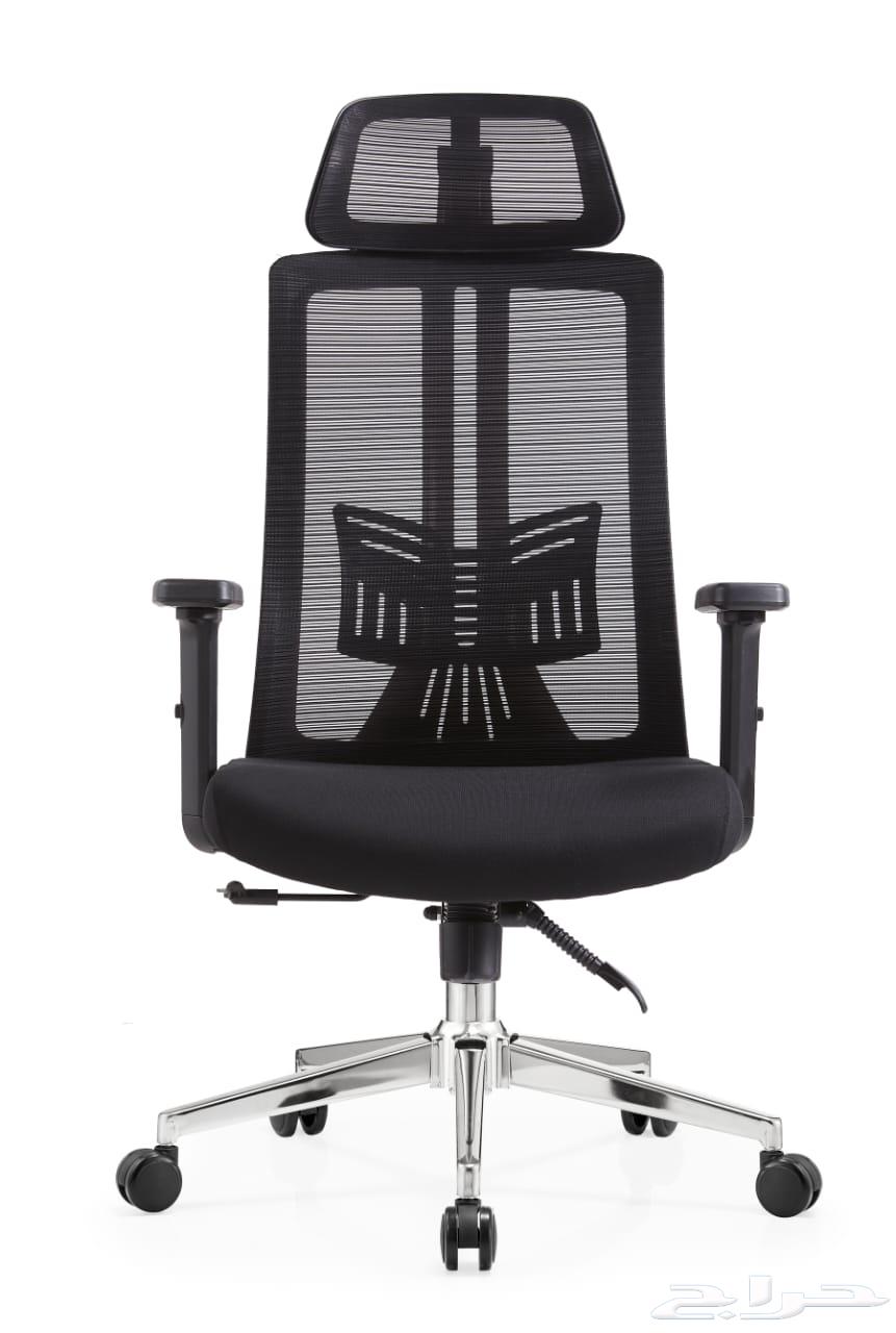 كرسي دوار ظهر عالي شبك لون اسود جديدنا64228636473473113